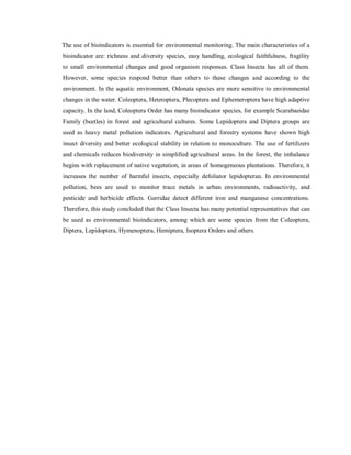 Ihowever INSECTS AS BIO INDICATORS | PDF