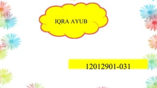 IQRA AYUB
12012901-031
 