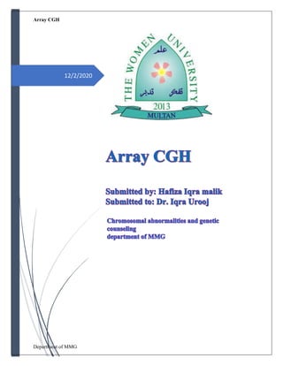 Array CGH
Department of MMG
12/2/2020
 