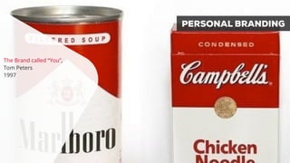 PERSONAL BRANDING 
The Brand called “You”, 
Tom Peters 
1997 
 