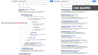 CHI SIAMO 
Ciò che racconta la Rete di noi 
 