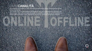 OMNICANALITÀ
Omnichannel is the ability to have a continuous experience across brands, across format
and across devices.
T...