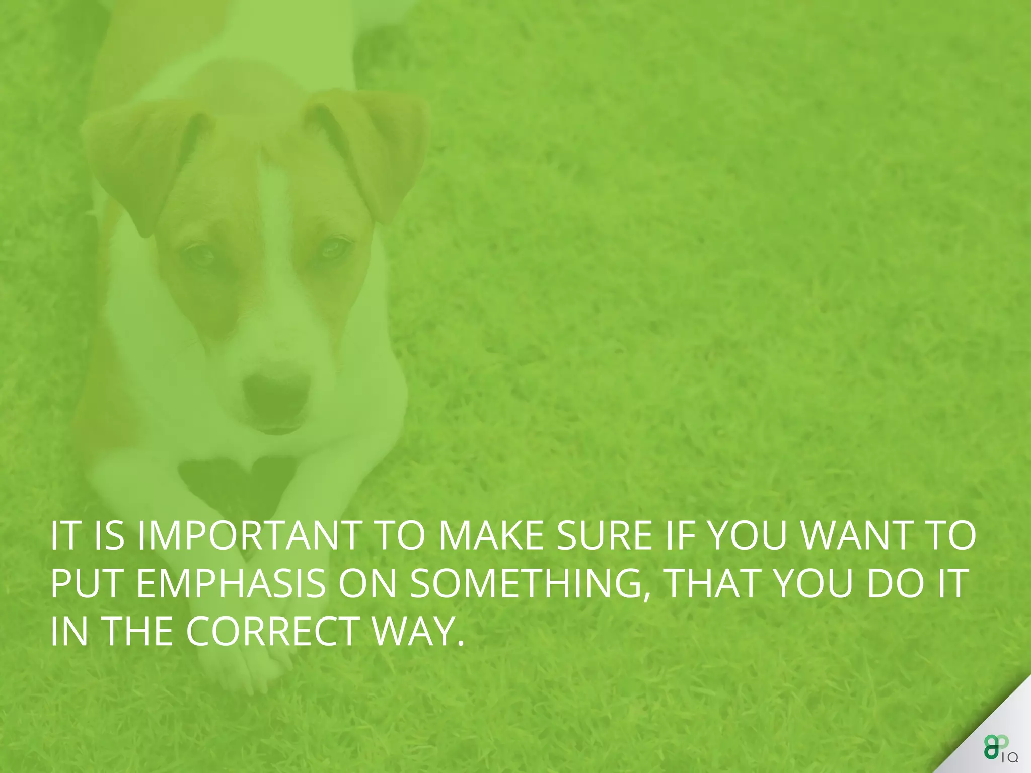 It is important to make sure if you want to put
emphasis on something, that you do it in the
correct way.
 