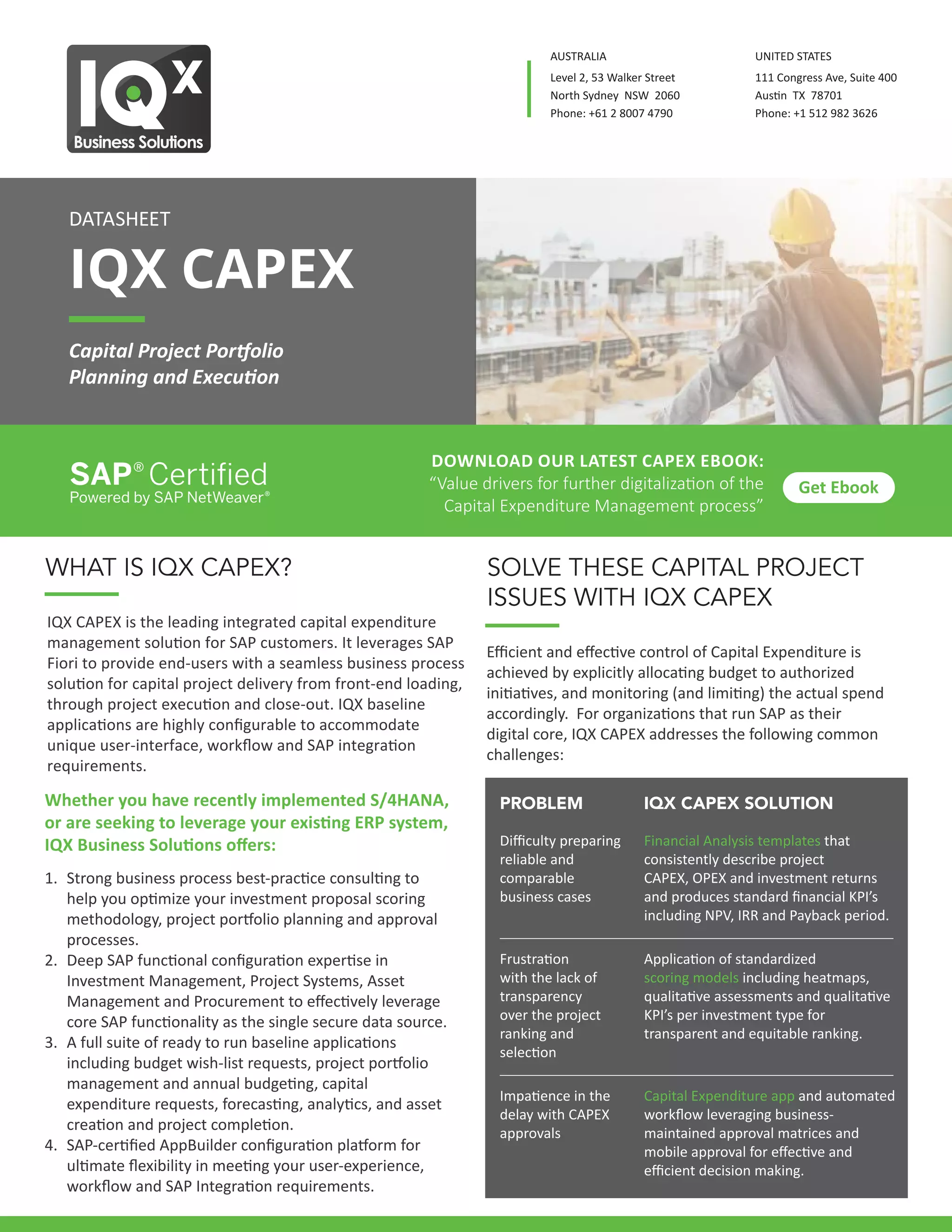 CAPEX Challenges and Solutions - 2023 Datasheet | PDF