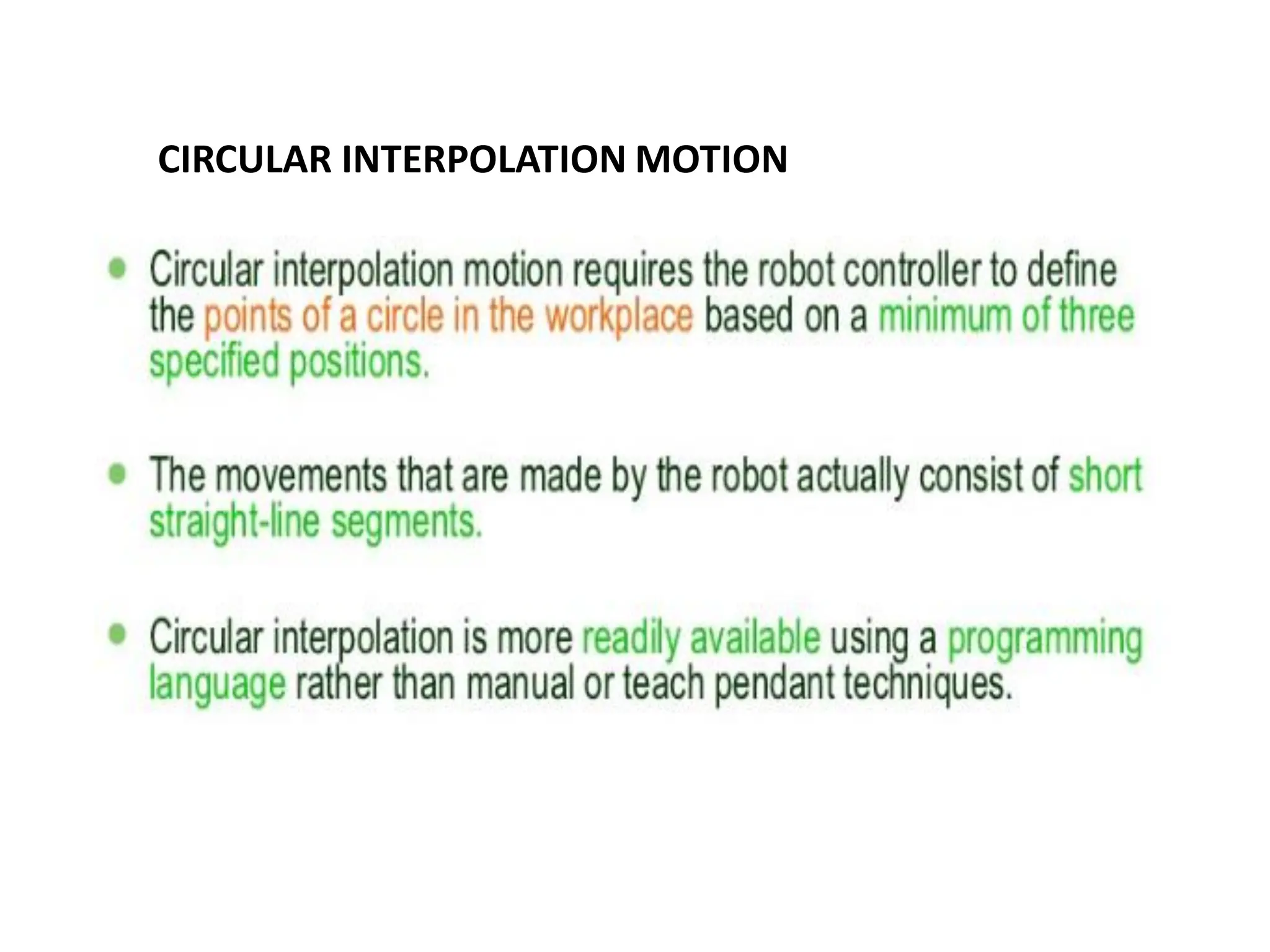CIRCULAR INTERPOLATION MOTION
 