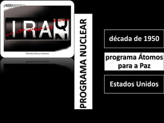 PROGRAMA NUCLEAR

década de 1950

programa Átomos
para a Paz
Estados Unidos

 