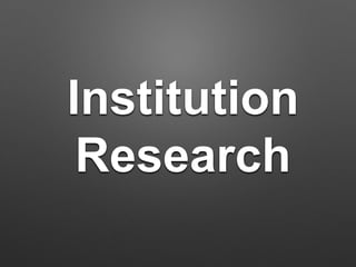 Institution
Research
 