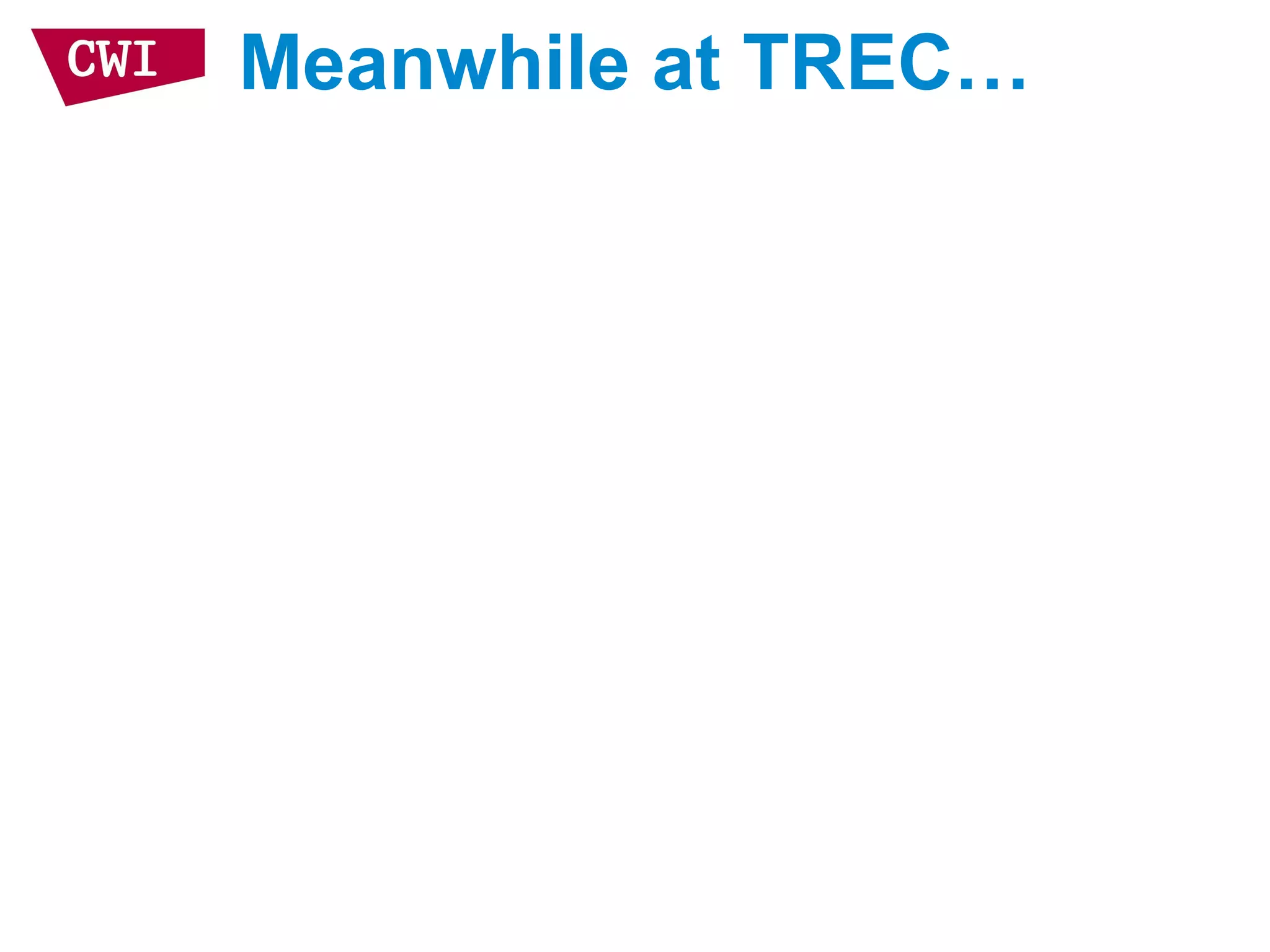 Meanwhile at TREC…
 