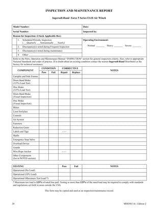 Raiser Inspection Form R500 Ir fa10 | PDF