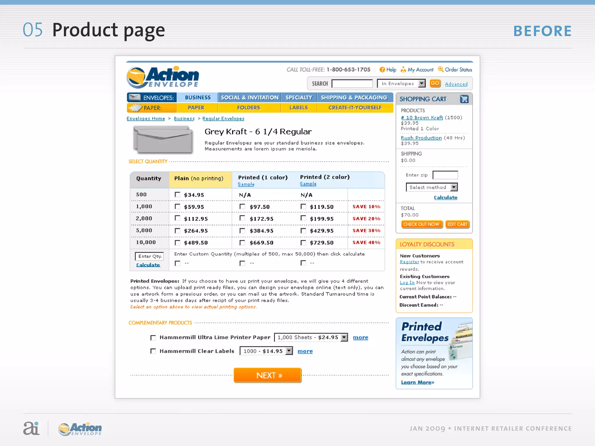 05 Product page                           before




                  jan 2009 • internet retailer conference
 
