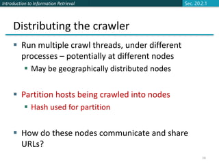 Distributed Crawling IR-lec13-web-crawling presentation there | PPT