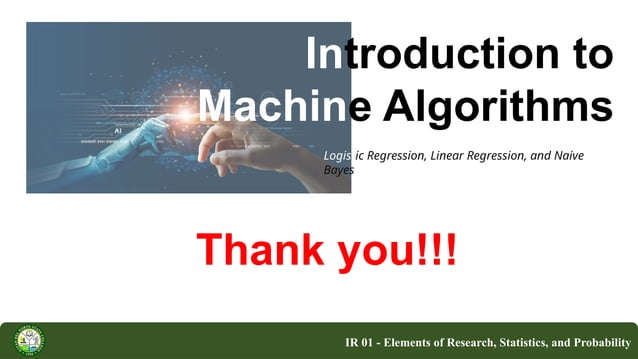 Introduction to Machine Learning Algorithms.pptx | Technology & Computing