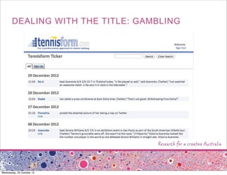 DEALING WITH THE TITLE: GAMBLING

Wednesday, 23 October 13

 