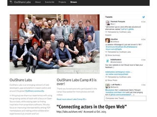 “Connecting actors in the Open Web”
http://labs.ouishare.net/ Accessed 12 Oct. 2015
 