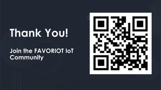 favoriot
Thank You!
Join the FAVORIOT IoT
Community
 
