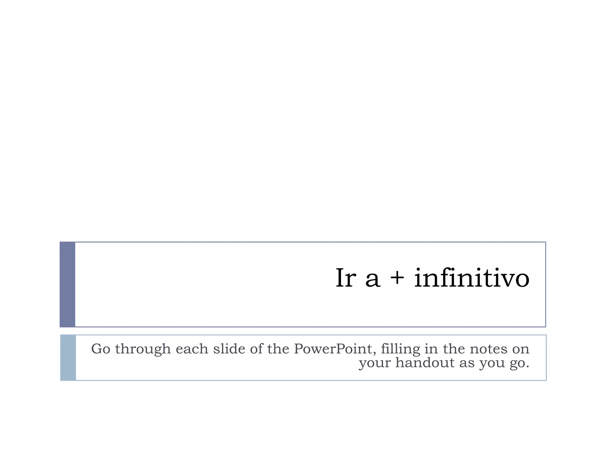 Ir a + Infinitivo | PPTX