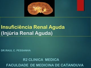 Insuficiência Renal Aguda
(Injúria Renal Aguda)
DR.RAUL C. PESSANHA
R2 CLINICA MEDICA
FACULDADE DE MEDICINA DE CATANDUVA
 