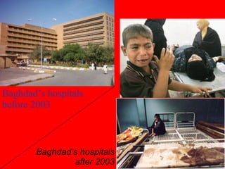 Baghdad’s hospitals before 2003 Baghdad’s hospitals after 2003 