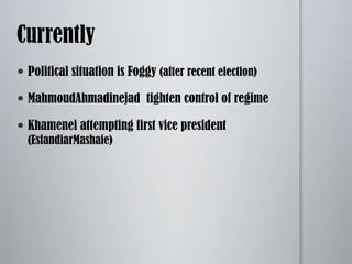 before Iran’s recent electionObama Administrationencouraged the regime's power grabemboldened Khamenei and Ahmadinejad
