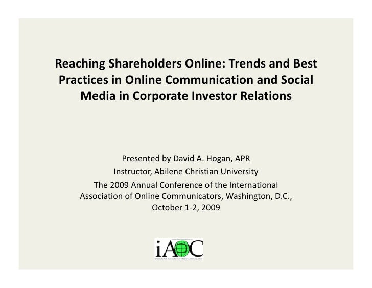 investor relations and social media