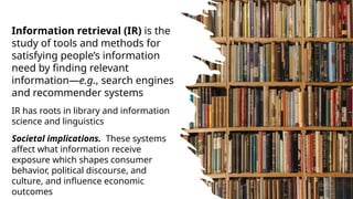 Information Retrieval & Society - Lecture Notes | PPTX