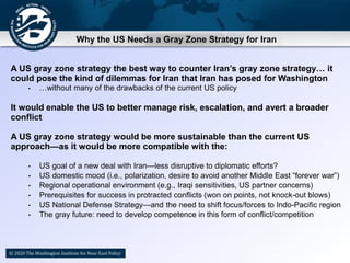 © 2013 The Washington Institute for Near East Policy
Why the US Needs a Gray Zone Strategy for Iran
A US gray zone strateg...