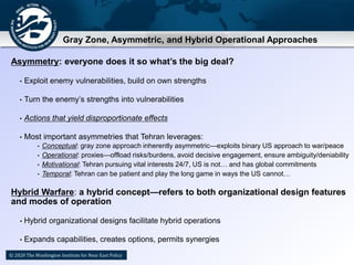 © 2013 The Washington Institute for Near East Policy
Gray Zone, Asymmetric, and Hybrid Operational Approaches
Asymmetry: e...