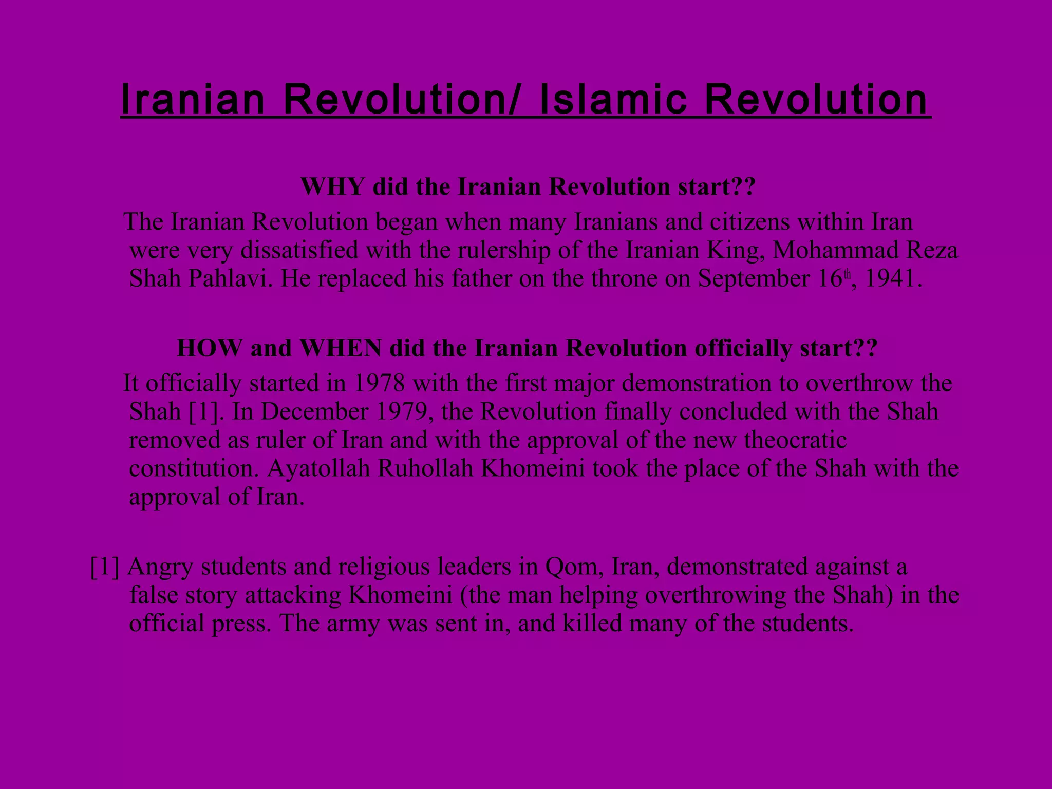 Iranian revolution | PPT | Free Download 