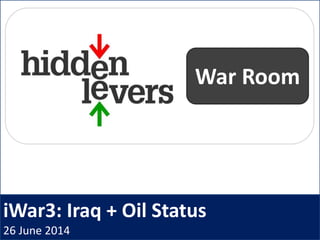 iWar3: Iraq + Oil Status
26 June 2014
War Room
 