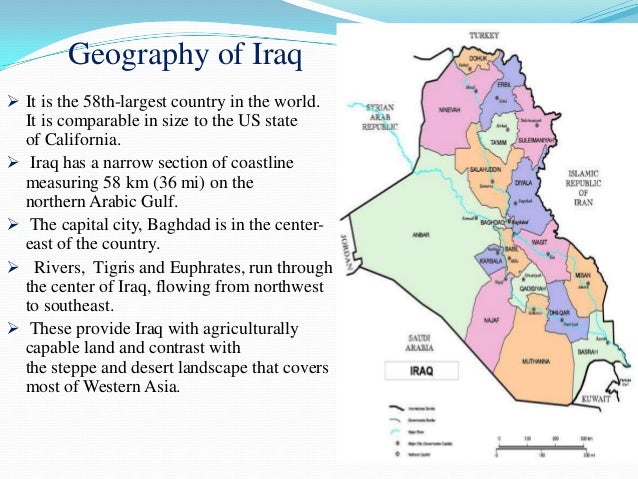 iraq civilization modren size of iraq