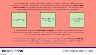 Innovation within Design Thinking as a learning process | PDF