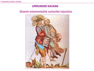 Gizarte estamentalak sorturiko injustizia
URRUNEKO KAUSAK
Frantziako Iraultza. Kausak
 