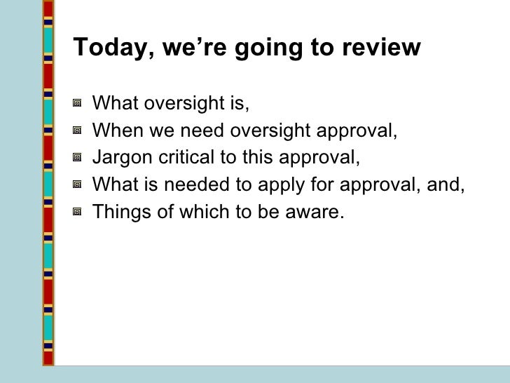 regulatory oversight