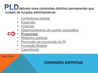 PLDdelineia nove comissões distritais permanentes que cuidam de funções administrativas: Conferência distrital 