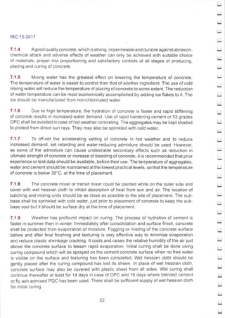 Irc 14 IRC:15-2017 CODE OF PRACTICE FOR CONSTRUCTION OF JOINTED PLAIN CONCRETE ...