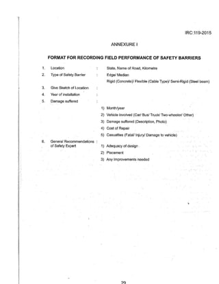 IRC:119-2015 GUIDELINES FOR TRAFFIC SAFETY BARRIERS