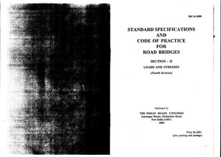 Irc 6-(road bridges std. specifin. and code of practice-sec-ii) | PDF
