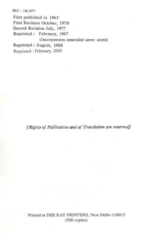 Irc 14 Irc 14 1977 bitumen and tar carpets | PDF