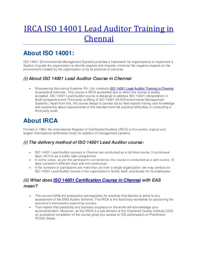 ISO 14001 Course in Chennai ISO 14001Certification Course in Chennai ISO 14001 Course in Chennai ISO 14001Certification Course in Chennai