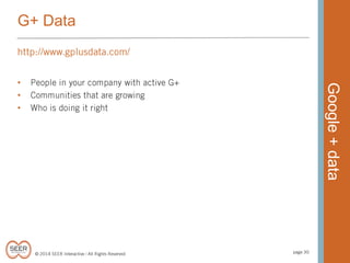 G+ Data

Google + data

•
•
•

 