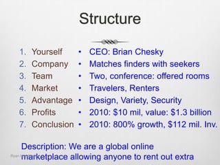 Elevator Pitch를 할때 꼭 명심해야 할 사항?4. Who is behind the company?회사 구성원들과 성과를 간략하게 설명한다. 5. What is you Competitive Advantage?경쟁자들에 비해 우수한 이유가 무엇인가? Ryan Huddleston