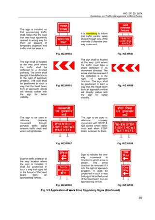 Defelection Zone Sign Comprehensive Guidelines on Traffic Management in Work Zones by IRC ...