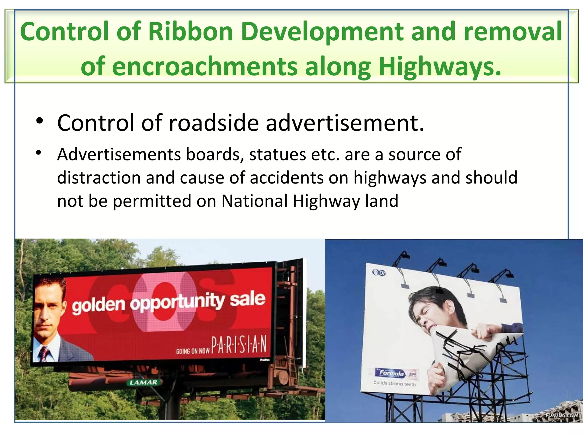 ribbon development along with highway | PPT