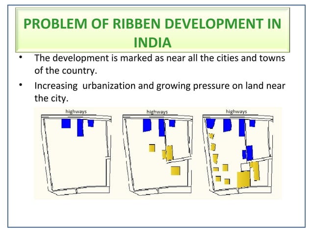 ribbon development along with highway | PPT