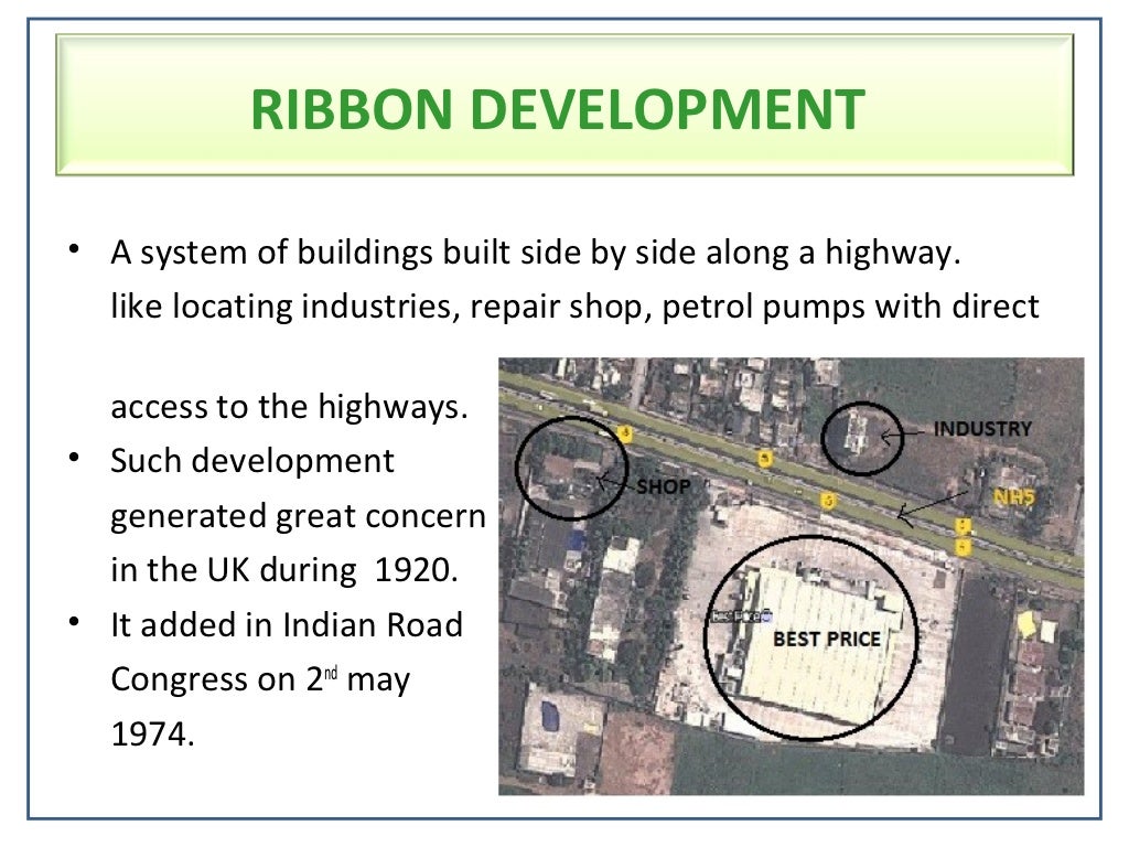 ribbon development along with highway