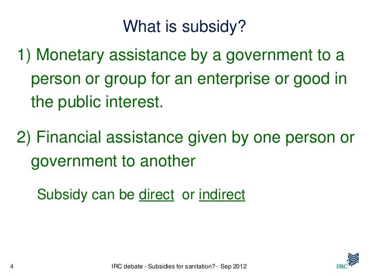 IRC Summer Debate 2 Subsidies For Sanitation 