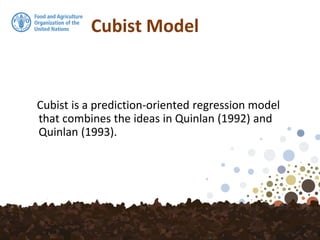 Cubist Model
Cubist is a prediction-oriented regression model
that combines the ideas in Quinlan (1992) and
Quinlan (1993).
 