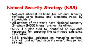 NATIONALINTEREST AND NATIONAL SECURITY IN NATIONAL SECURITY STRATEGY