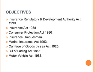 Insurance regulatory and development authority of india (IRDA) | PPTX