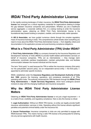 IRDAI Third Party Administrator License.pdf